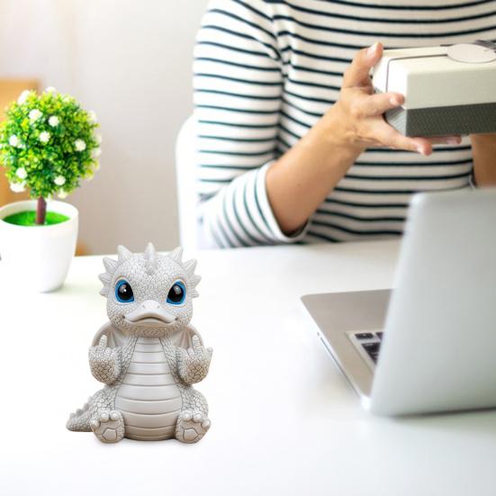 Dragon Duck Figurine Middle Finger Dragon Statue Desk Buddy Sassy Flip-off Duck Dragon Prank Gift