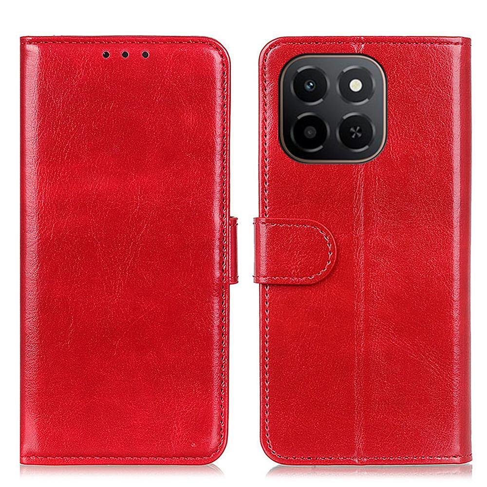 

For Honor X6c 4G Case Crazy Horse Texture PU Leather Phone Stand Cover Red