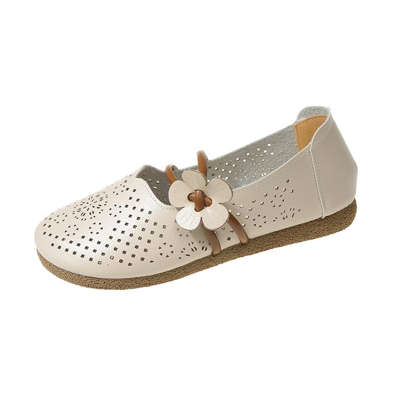 Большой размер 36–42, летние полые резные дышащие туфли-горошки, сабо, слипоны, слипоны 42 белый