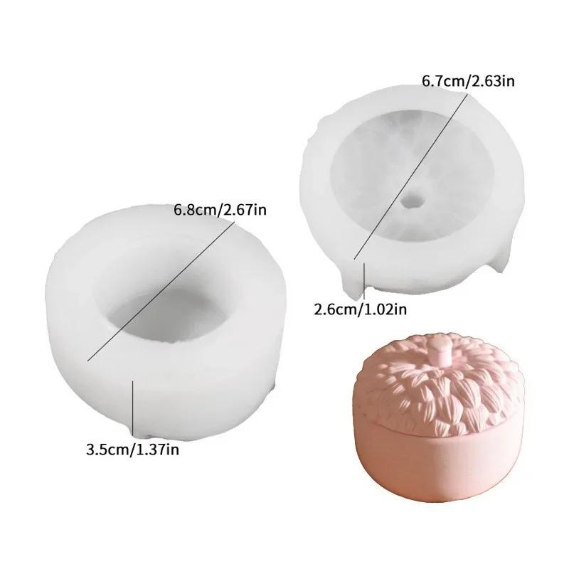 Top Quality Pinecone Shape Storage Jar Candle Cup Silicone Mold Gypsum Plaster Storage Box Christmas Home Decoration Molds