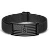 National Flag, Stars and Stripes, Cross-shaped Military Badge, Wristband, Stainless Steel, Fashionable, Nylon