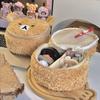 Plush Cute Bear Cosmetic Bag Portable Travel Cute Embroidery Three-dimensional Handheld Toiletries Storage Bag