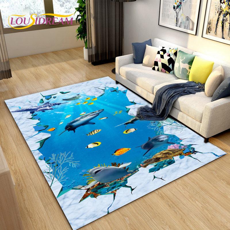 3D Illusion Animal,Zoon,Beast Area Rug Large,Carpet for Living Room Bedroom Sofa,Kitchen Doormat Non-slip Floor Mat Tapis Salon