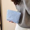 Portable Zipper Makeup Bag Large Capacity Solid Color Cosmetic Bag Clutches Bag Travel