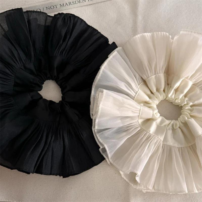 Big Scrunchies for Women Elastic Hair Band Ponytail Holders Tie Solid Color Hair Hoop Scrunchy Rubber Bands Women Hair Accessory