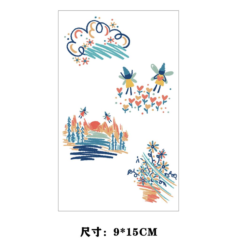 Dopamine Color Butterfly Animal Love Star Fireworks Small Picture Finger Tattoo Sticker