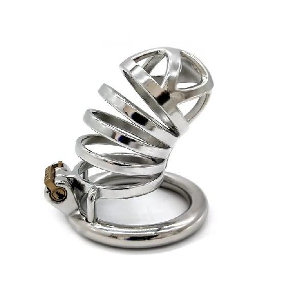 FRRK-12 Stainless Steel Cock Cage Comfortable Chastity Device Penis Lock Sex Tool BDSM with Accessories for Man