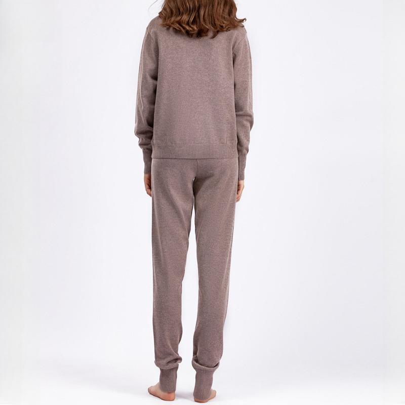 Autumn and Winter V-neck Cardigan Sweater Harlen Pants Set Solid Color Cardigan Sweater Two-piece Set