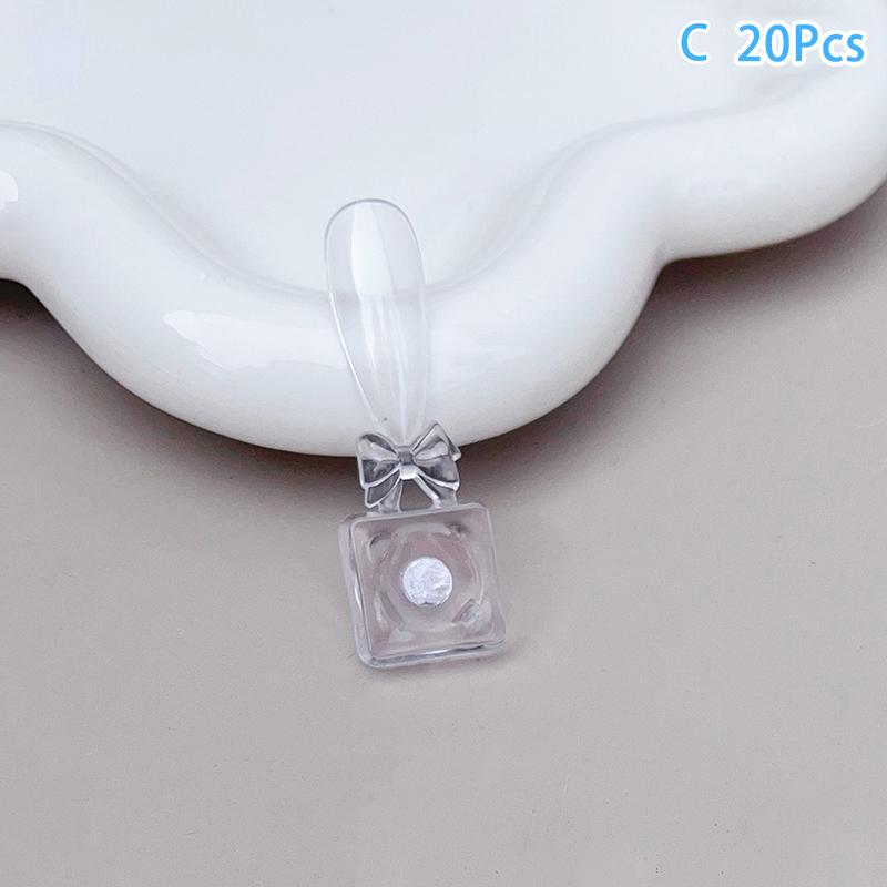 10/20Pcs Magnetic Bowknot False Nail Tip Display Clear Natural Color Card Polish Gel Stand Board Nail Palette Nail Glue Practice