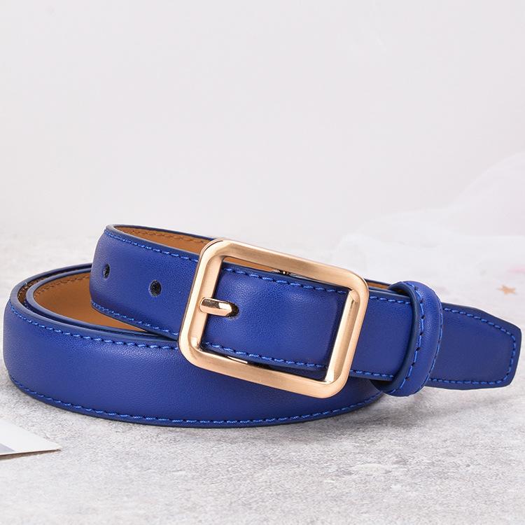 Belt Ladies Leather Belt Thin Belt Trim Jeans Belt синий
