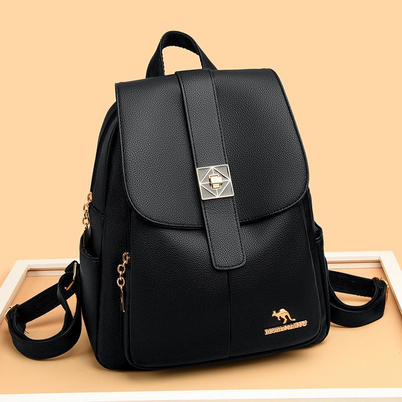 Dámská taška z měkké kůže Batoh pro maminku Proti krádeži Cestovní batoh