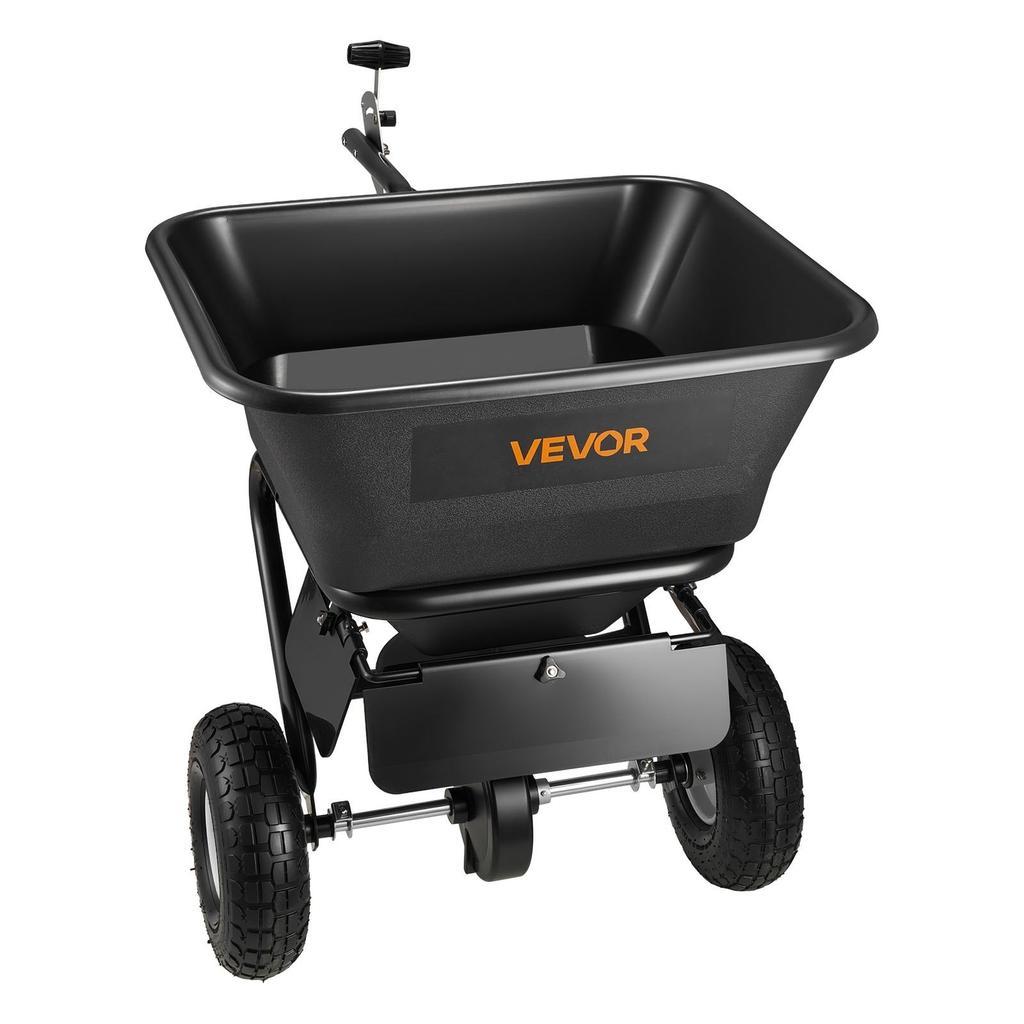 Tow Behind Lawn Spreader, 3m Spreading Width, Garden & Lawn Spreader with Universal Hitch, 38.6kg Capacity & 10 in All-Terrain Tires, Seed Fertilizer