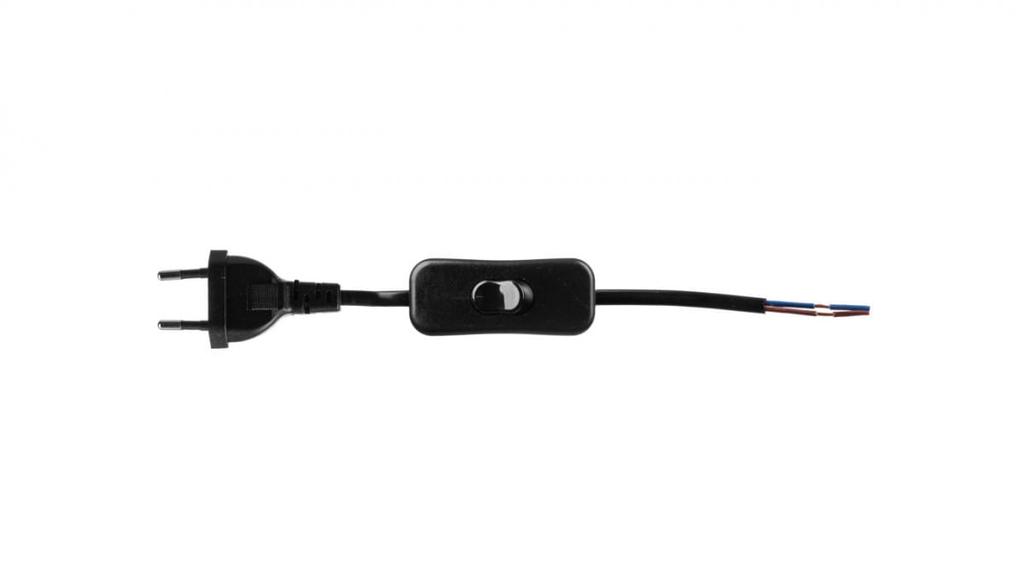 Connecting Cable With Switch B/U Euro 3M Black Or-Ae-1394/B