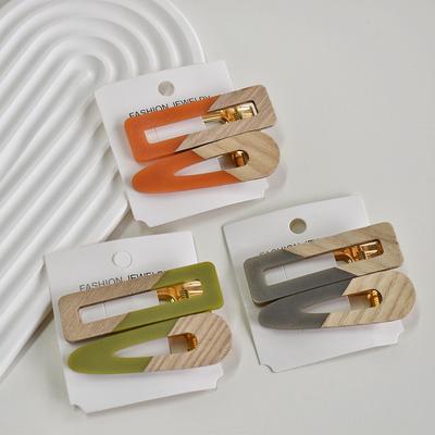2-piece Women's Color Matching Hollow-out Hairpin Cute Personality Side with Duck Beak Clip Liu Seaside Clip Women's Gift Hairpi