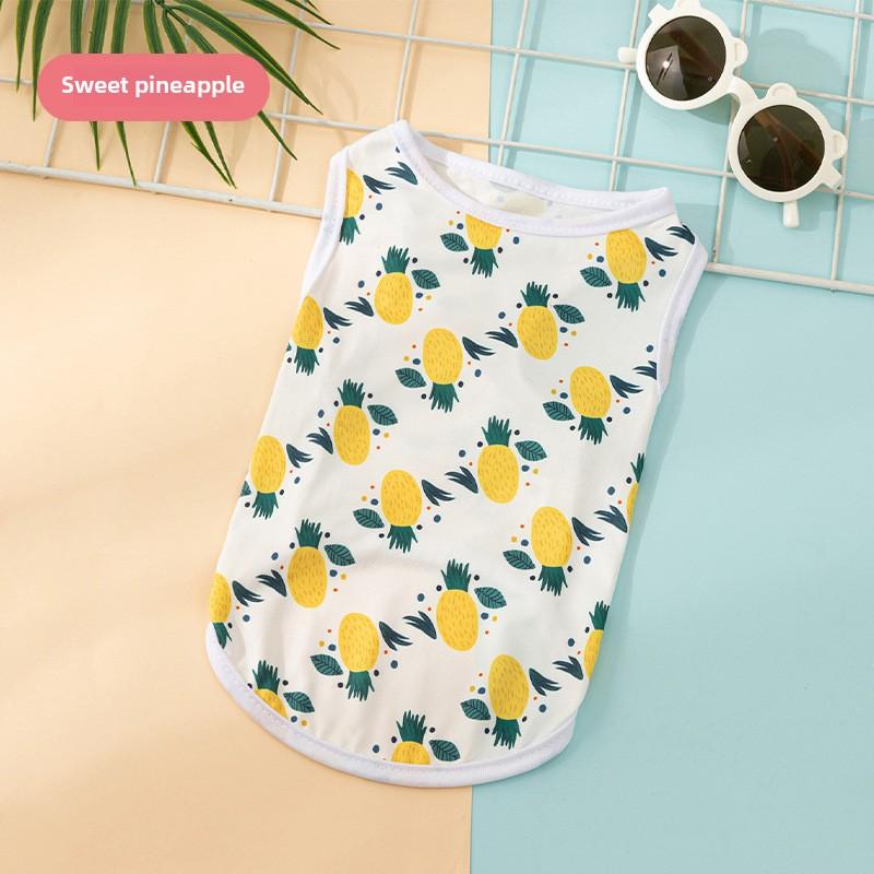 Puppy Dog Cat Clothes Cartoon Autumn Cute Vest, Comfortable Print Vest