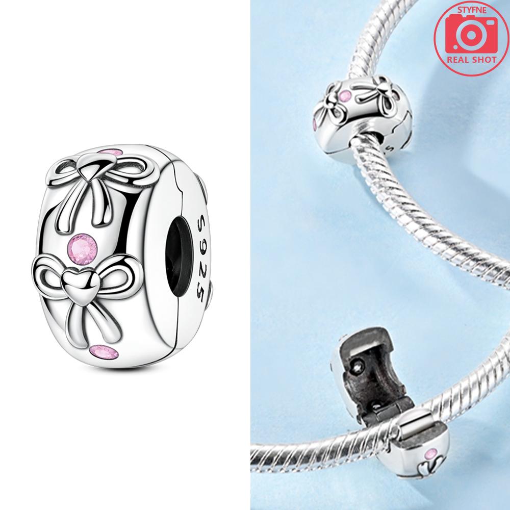 Copper Pink Ballet Girl Bow Pendant Charms Beads Fit Original Bracelet Necklace Jewelry Making For Women Diy