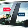 6 Stück Türabdeckungsleisten Säulenverkleidungen Außenfenster Kratzschutz-Aufkleber für 2012 2013 2014 2015 2016 2017 Toyota Camry Piano Glanz Schwarz