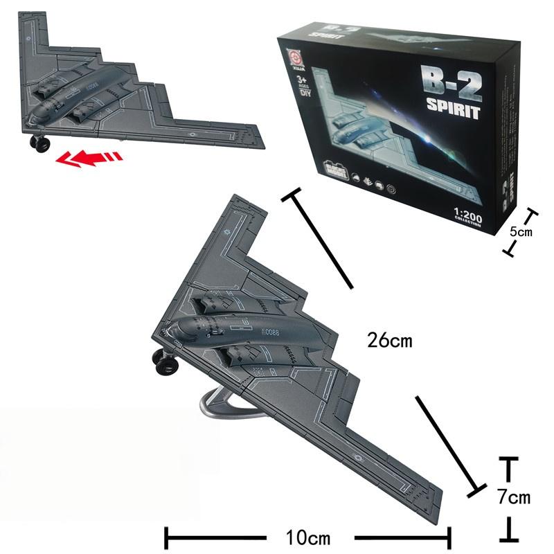 1:200 Model stíhacího bombardéru B-2 Stealth Kreativní vojenská série Stavebnice Domácí dekorace Sestavené hračky pro chlapce Vánoční dárek