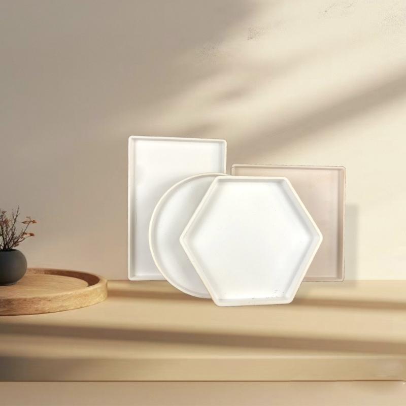 Irregular Saucer Shape Mould Square Cups Tray Casting Mould Durable Resin Molds for Unique Ornaments Silicone Molds