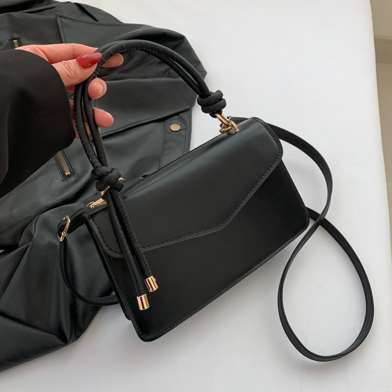 Fashionable Pu Handheld Square Bag For Women In Trendy Black White Khaki Brown Colors