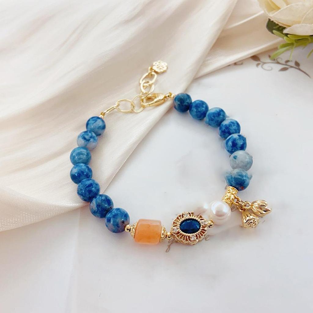 Lotus Pod Zircon Freshwater Pearl Bracelet Medieval Vintage Temperament Orchid Stone Bracelet Mori Small Fresh Jewelry