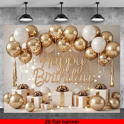 1pc, 2D Flat, Minimalist "Happy Birthday" Letter Pattern Banner, Suitable for Photography Backdrops and Home Decorations, Wsj