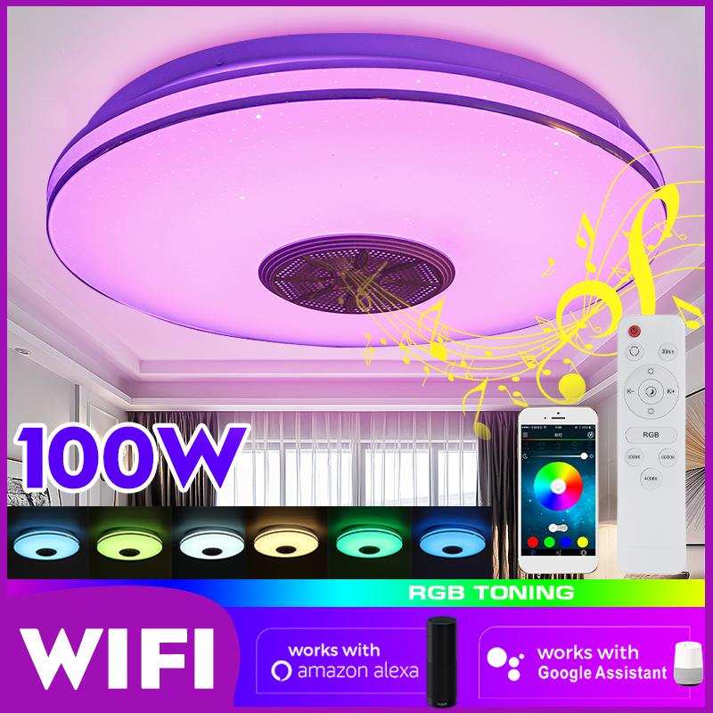 200W Bedroom Smart Ceiling Lamp Home Lighting WiFi APP Intelligent Control bluetooth Music Light Modern RGB LED Ceiling Light