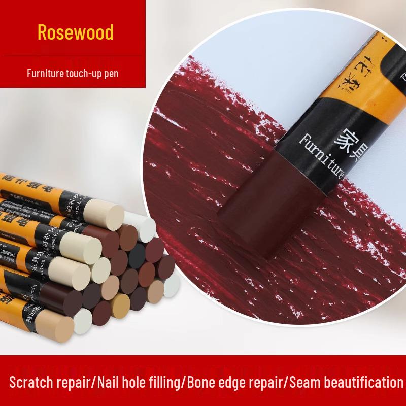 

Комплект для ремонта деревянной мебели: Карандаш для подкраски, Ремонтный карандаш, Заполнитель царапин и Паста для краски