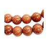 Strand of 64 Round Beads 5mm 5 Mm In Goldstone Synthetic Sequined Red Sun Stone