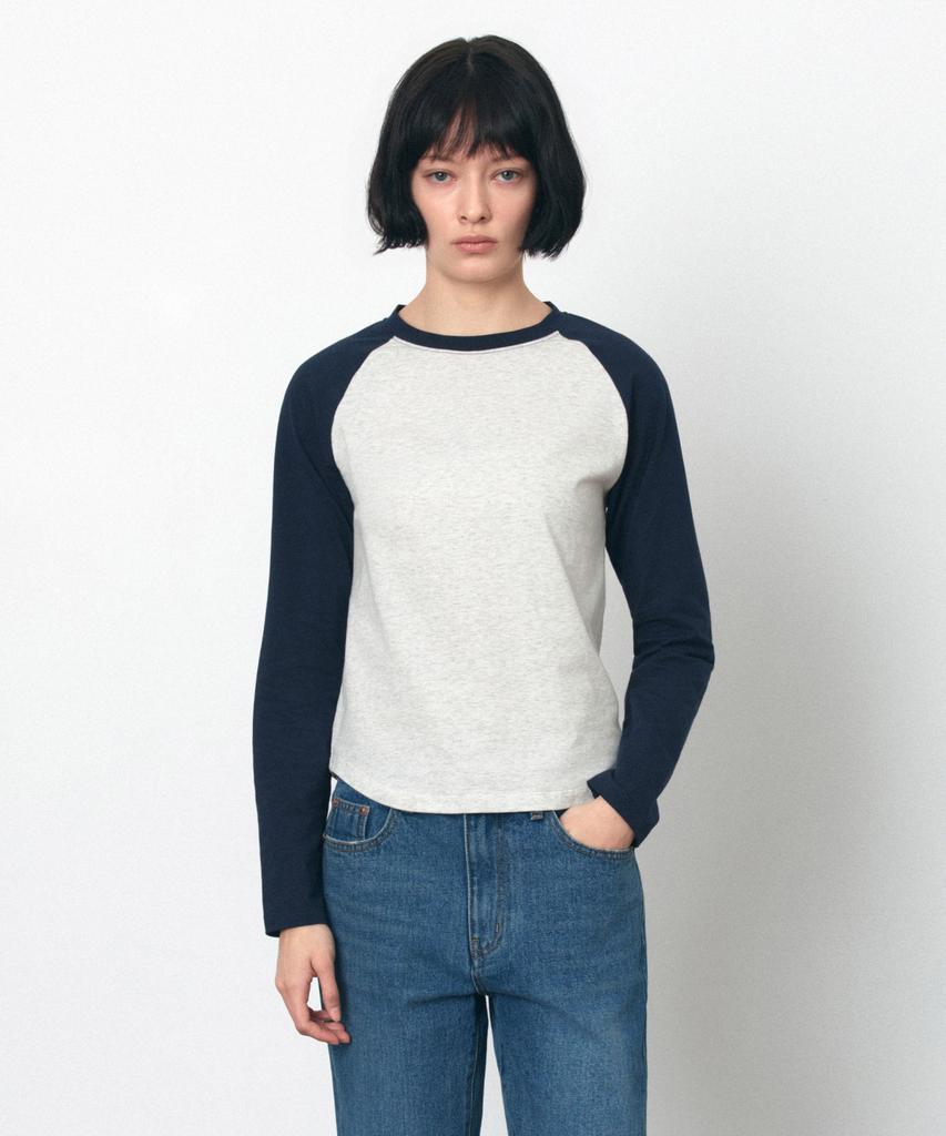 Siyajyu Sitp5244 Slim Raglan Color Block T-Shirt_Navy