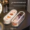 1pc Acrylic Cosmetic Brush Storage Box Transparent Makeup Brush Organizer Dustproof Holder Vanity Bathroom Accessories with Lid