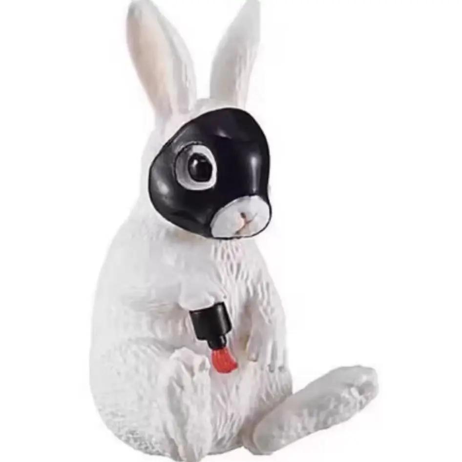 Genuine Action Figure Animals with Facial Mask Lion Pig Giraffe Rabbit Decoration Gacha Model