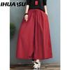 IHUASU Pantaloni e capris con stampa tinta unita casual alla moda da donna