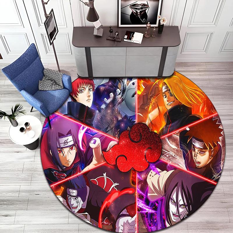 Berühmter Cartoon NARUTO Protagonist Uzumaki Naruto runder Teppich weiche Heimdekoration rutschfeste Fußmatte Outdoor Picknickmatte Teppich M6