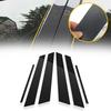 6PCS Carbon Car Fiber Door Window Pillar Post Cover Trim For Honda 2006-11 Civic