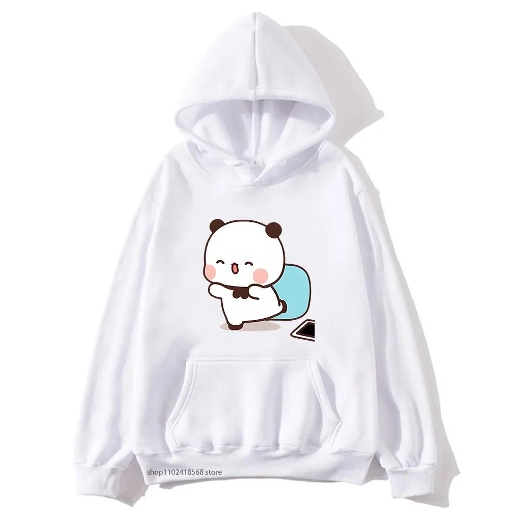 Cute Dudu Is Welcome Home Bubu Hoodies for Women Cute Panda Bears Sweatshirts Couple Clothes Men Kawaii Girls Pullover