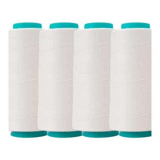 Lock Sewing Thread No. 60 Sewing Thread Set Spun Thread 3000m Rolls x 4 Pieces Commercial Thread Industrial Thread For Home Sewing Machines Large