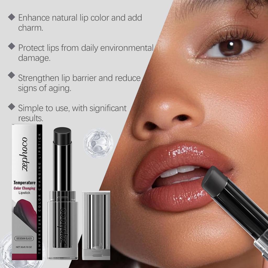 Temperature Color Change Lipstick Long Lasting Nourishing Moisturizing Exfoliating Gloss Non Sticky Discolore Lip Balm For Women