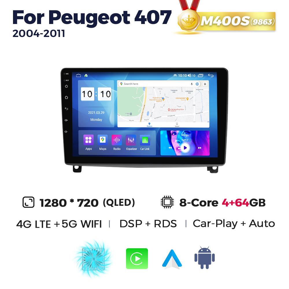 NaviFly Android 13 Wireless Carplay Auto For Peugeot 407 1 2004-2011 Car Radio Multimedia Video Player Navigation GPS Stereo DSP