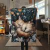 Sleeping Cats  Print Flannel Blanket, High Quality Comfortable for All Seasons, Home Decor, Warmth and Comfort