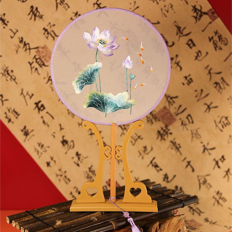 Double-Sided Embroidered Round Fan - Suzhou Embroidery Hanfu Dance Fan