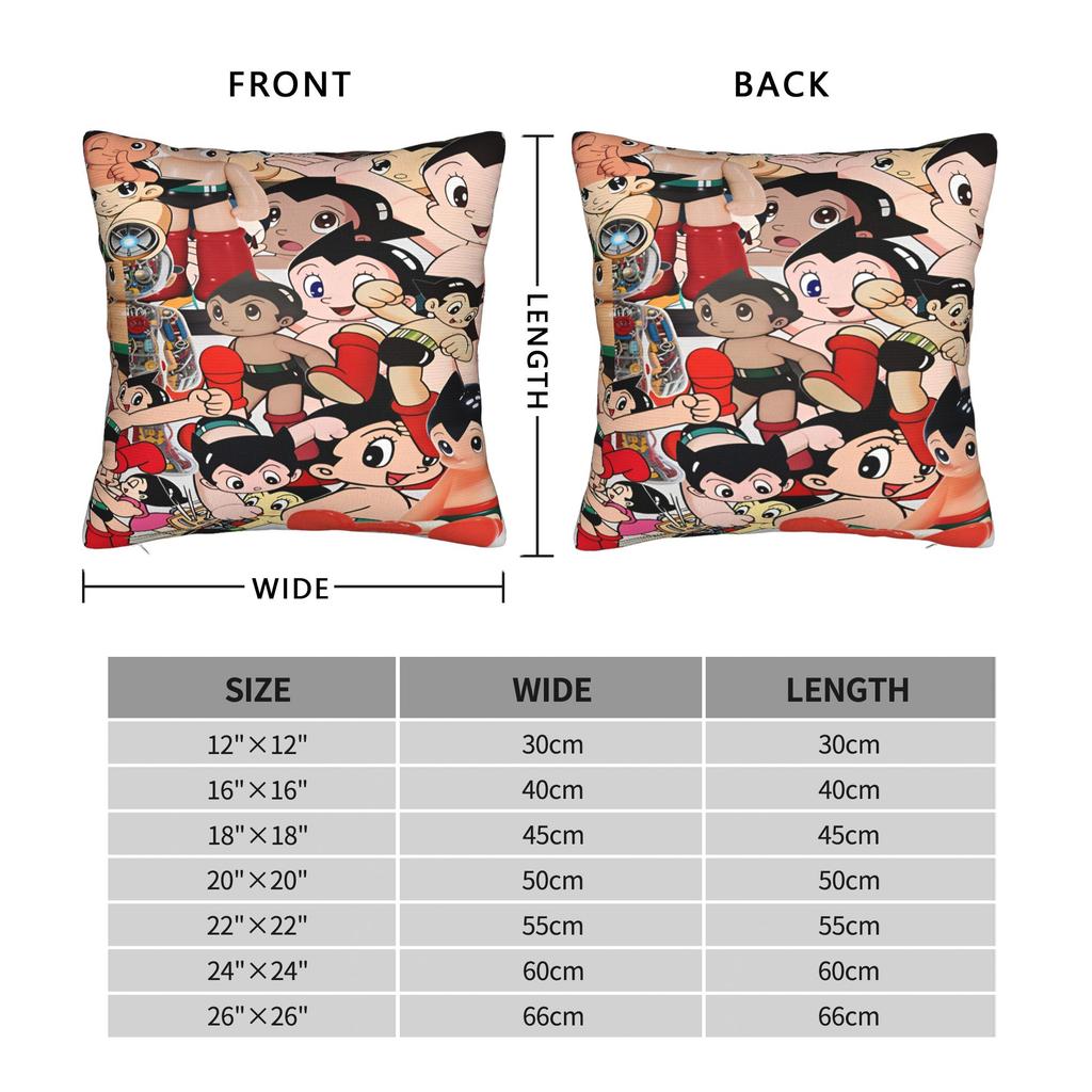 Astro Cartoon Boy Pillow Case Soft Pillow Cover For Sofa Home Decor Vintage Pillowcases