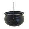 6 Puece Halloween Party Essential Plastic Black Witch Cauldron Bucket for Candy and Treats Container Bowl Decoration