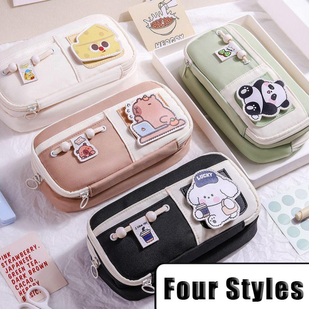 

Large Capacity Pen Bag Nine-Layer Pen Box Portable Pencil Case Student Panda