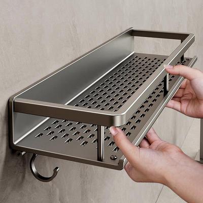 Punch-Free Wall-Mounted Bathroom Shelf - Vanity & Cosmetic Storage Rack