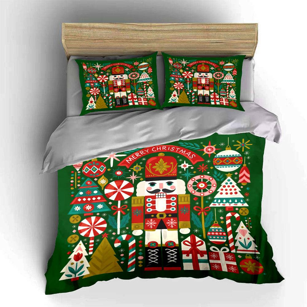 Nutcracker Christmas Set Bedding Duvet Cover Set Duvet Cover Pillowcases (1*Duvet Cover 2*Pillowcases, without duvet insert)