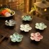 Durable Restaurant Dipping Sauce Plates Cherry Blossom Dish, Ceramic Sushi Soy Bowl, Small Compact Kitchen Side Dishes Decorative Seasoning Appetizer