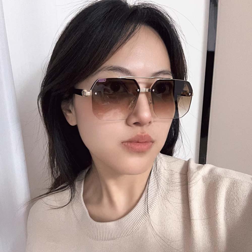 Classic Men Zinc Zinc Alloy Sunnies Gradient Color Anti-UV Glasses Party Women HD Sunglasses Gift