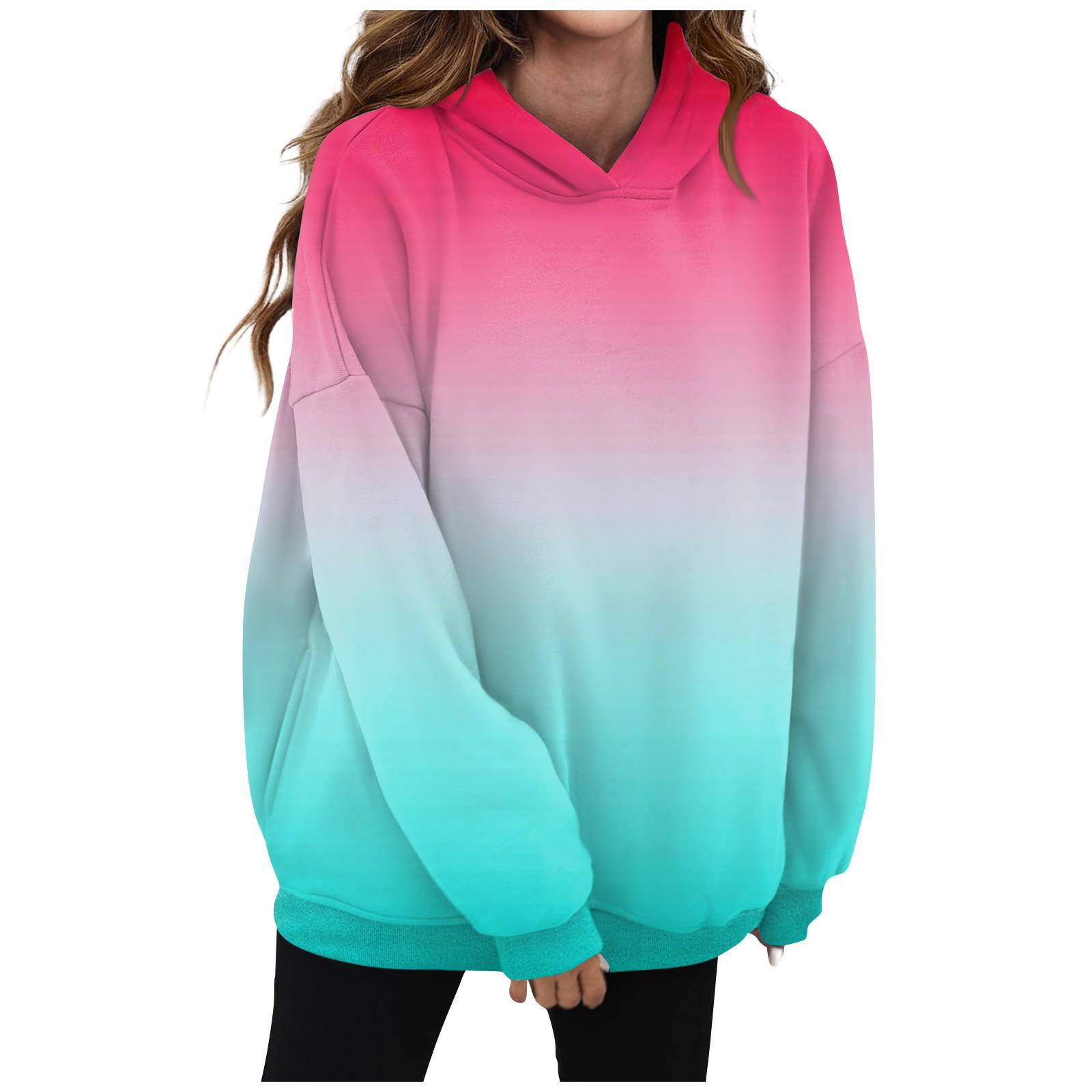 

Женская однотонная толстовка с длинным рукавом и круглым вырезом, повседневная удобная свободная легкая женская толстовка L циан