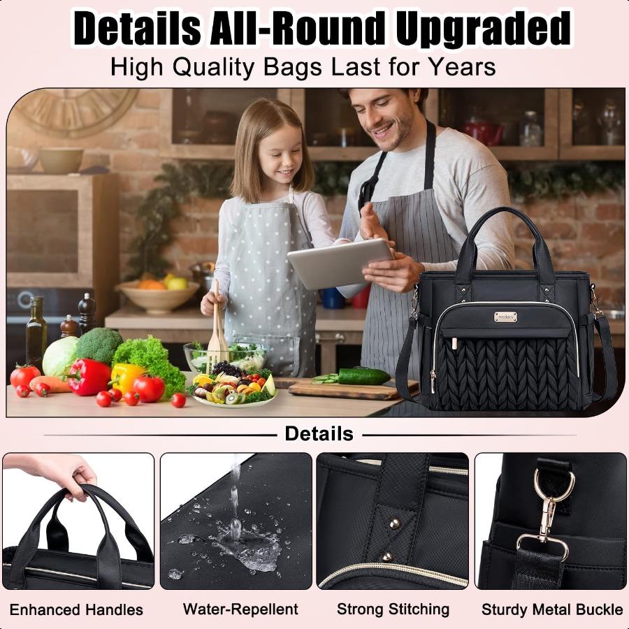 Weitars Insulated Lunch Bag for WomenLeak Proof Lunch Box for Work Extra Large Lunch Tote Bag With Removable Shoulder Strap wit